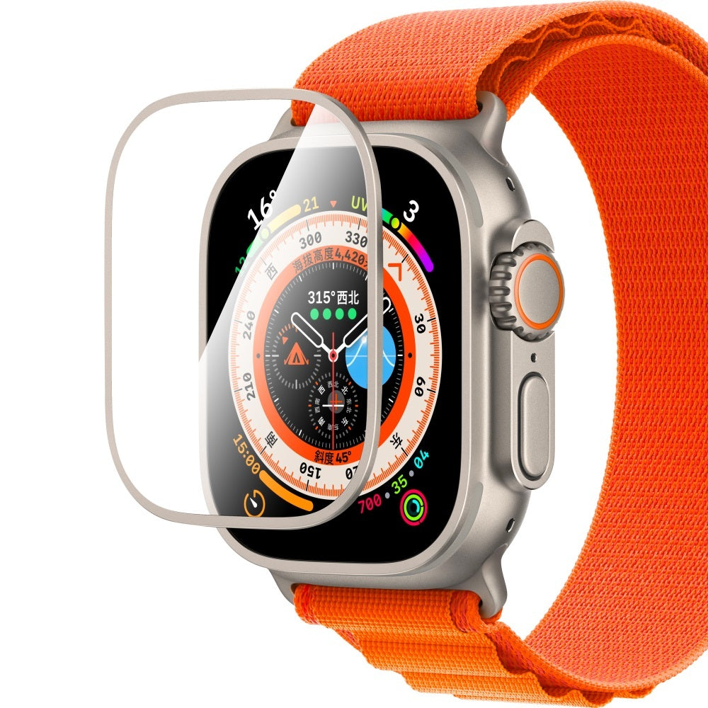 Apple Watch Ultra 49mm CaseWorld Alloy Serisi Safir Akıllı Saat Temperli Cam Ekran Koruyucu