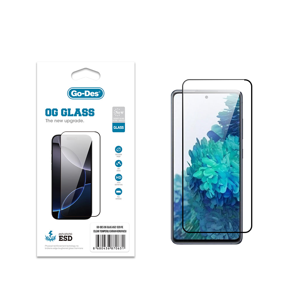 Galaxy S20 FE Go Des OG Glass Antistatik Temperli Cam Ekran Koruyucu