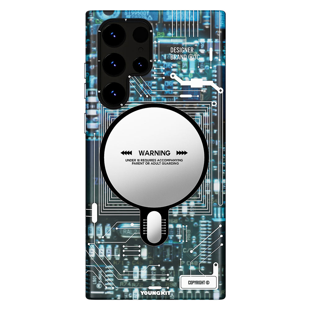 Galaxy S23 Ultra Kılıf M-safe Şarj Özellikli YoungKit Technology Serisi Kapak