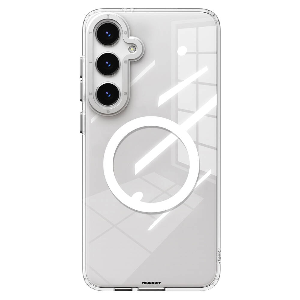 Galaxy S24 Kılıf M-safe Şarj Özellikli Sararmaya Karşı Dayanıklı Youngkit Clear Crystal Serisi Kapak