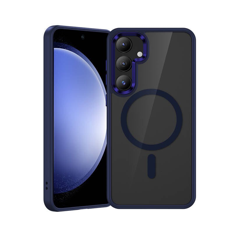 Galaxy S24 Kılıf M-safe Şarj Özellikli Şeffaf Arka Yüzey Benks MagClap TPU Çerçeve Kapak