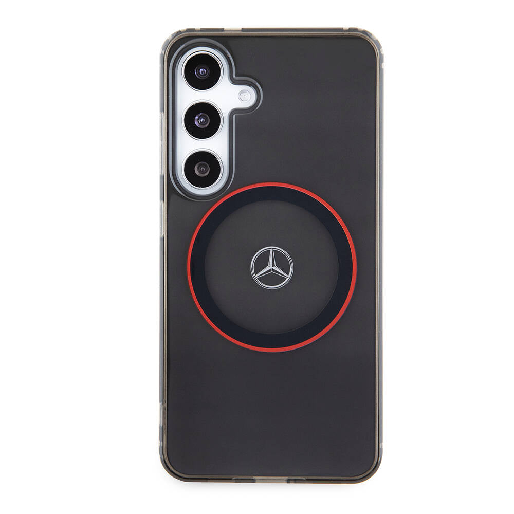 Galaxy S24 Kılıf Mercedes Benz Orjinal Lisanslı M-safe Şarj Özellikli IML Yıldız Logolu Red Ring Kapak