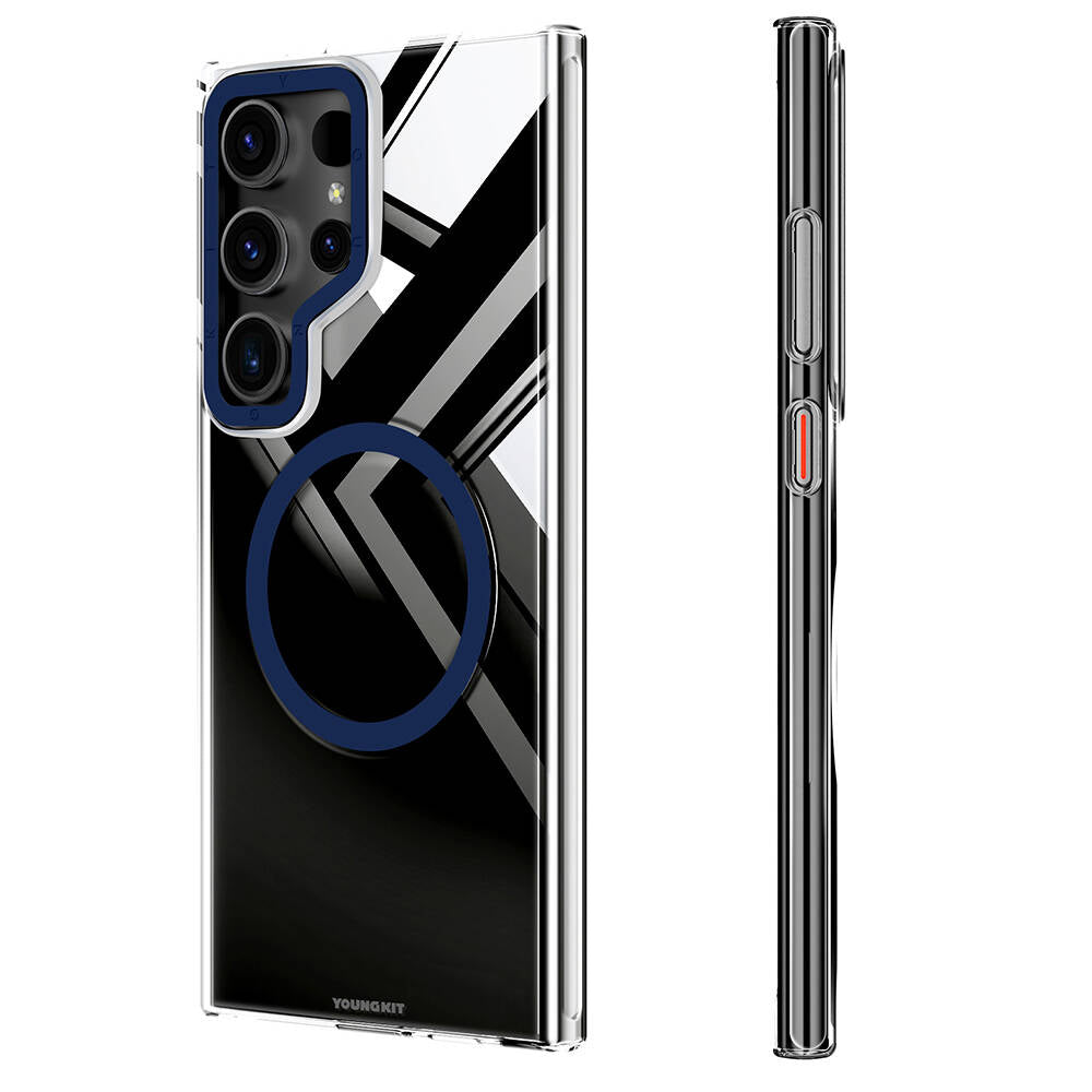 Galaxy S24 Ultra Kılıf M-safe Şarj Özellikli Sararmaya Karşı Dayanıklı Youngkit Clear Crystal Serisi Kapak