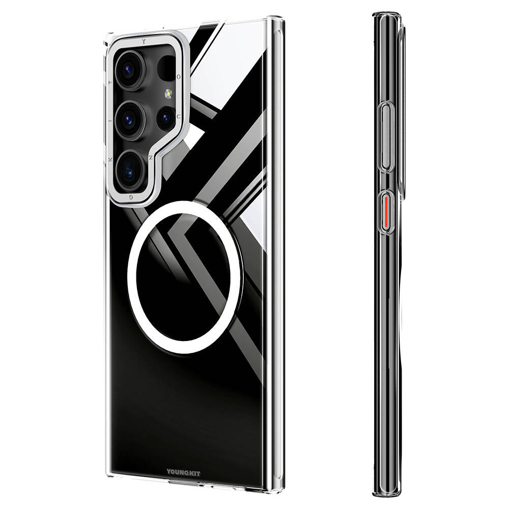 Galaxy S24 Ultra Kılıf M-safe Şarj Özellikli Sararmaya Karşı Dayanıklı Youngkit Clear Crystal Serisi Kapak