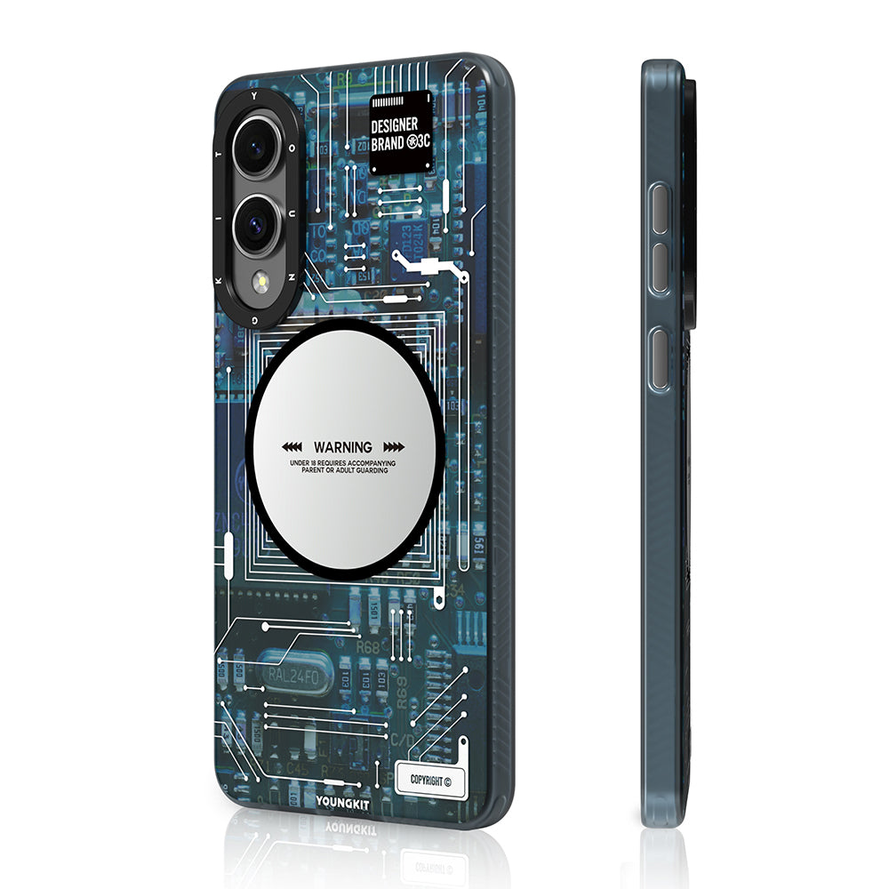 Galaxy S25 Edge Kılıf M-safe Şarj Özellikli Youngkit Technology Serisi Kapak