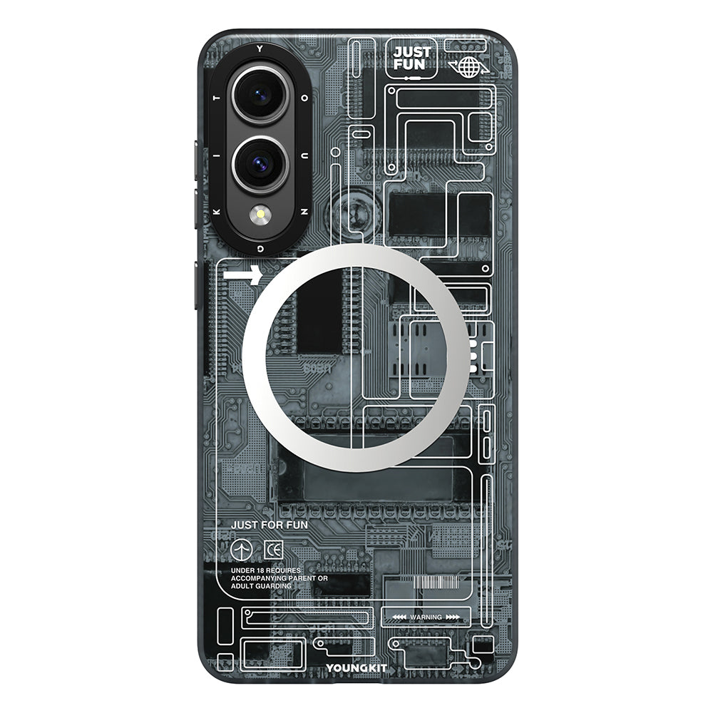 Galaxy S25 Edge Kılıf M-safe Şarj Özellikli Youngkit Technology Serisi Kapak