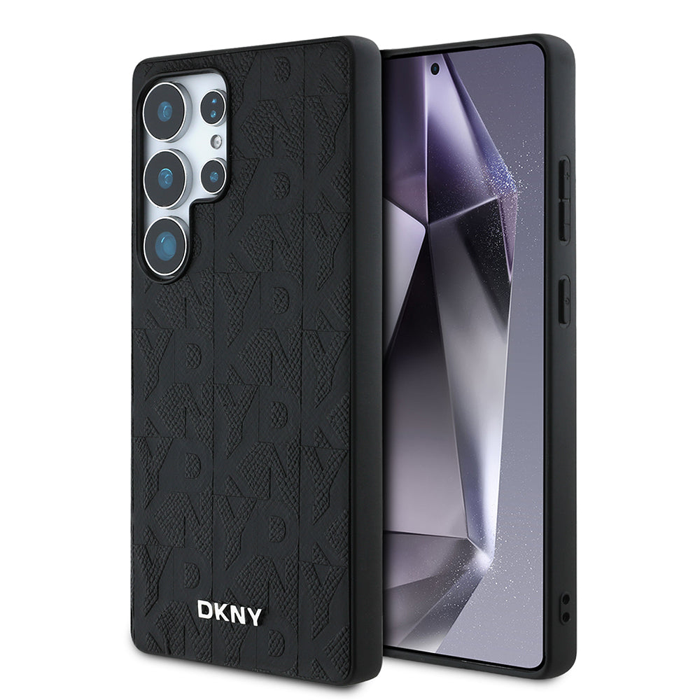 Galaxy S25 Ultra Kılıf DKNY Orjinal Lisanslı Magnetik PU Deri Grid Pattern Kapak