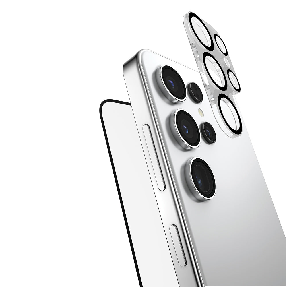 Galaxy S25 Ultra Raptic 2in1 Bundle Kit Parmak İzi BırakmayanTemperli Ekran Koruyucu + Lens Koruyucu Set