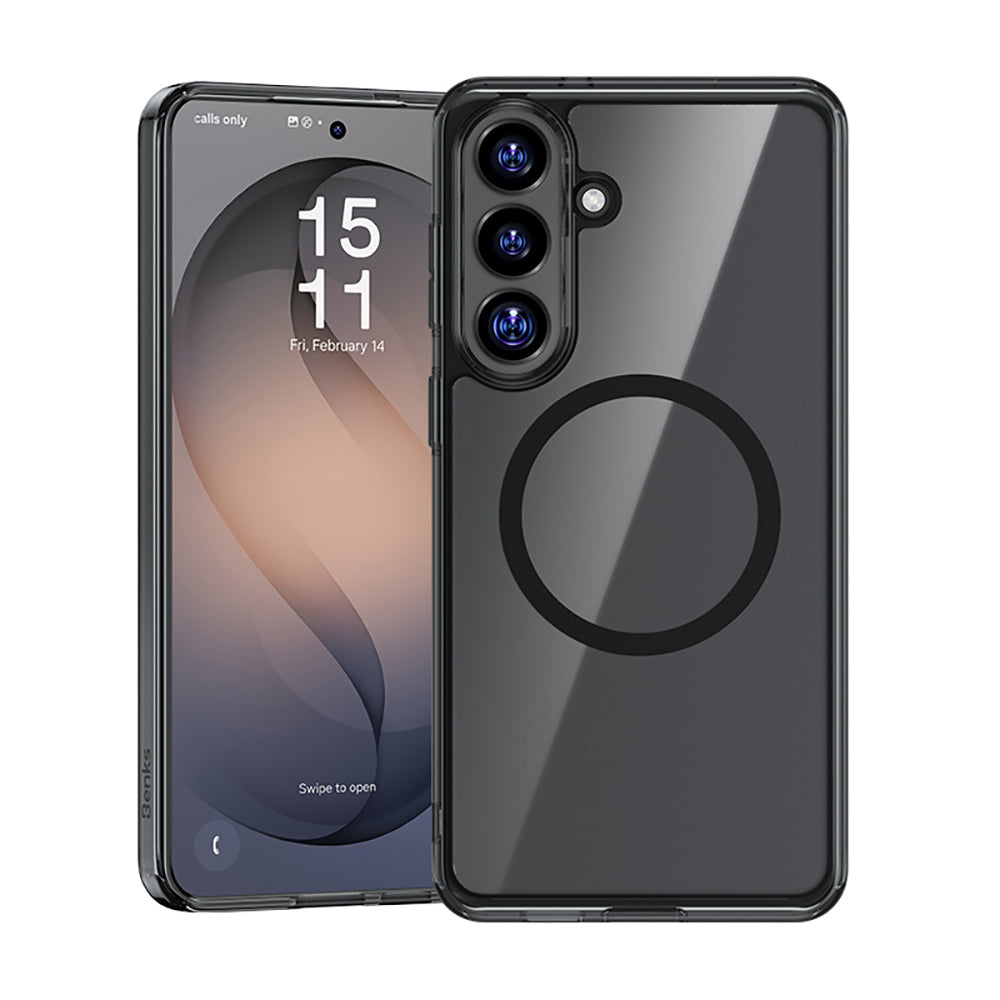 Galaxy S26 Kılıf M-safe Şarj Özellikli Benks Crystal Serisi Şeffaf Kapak
