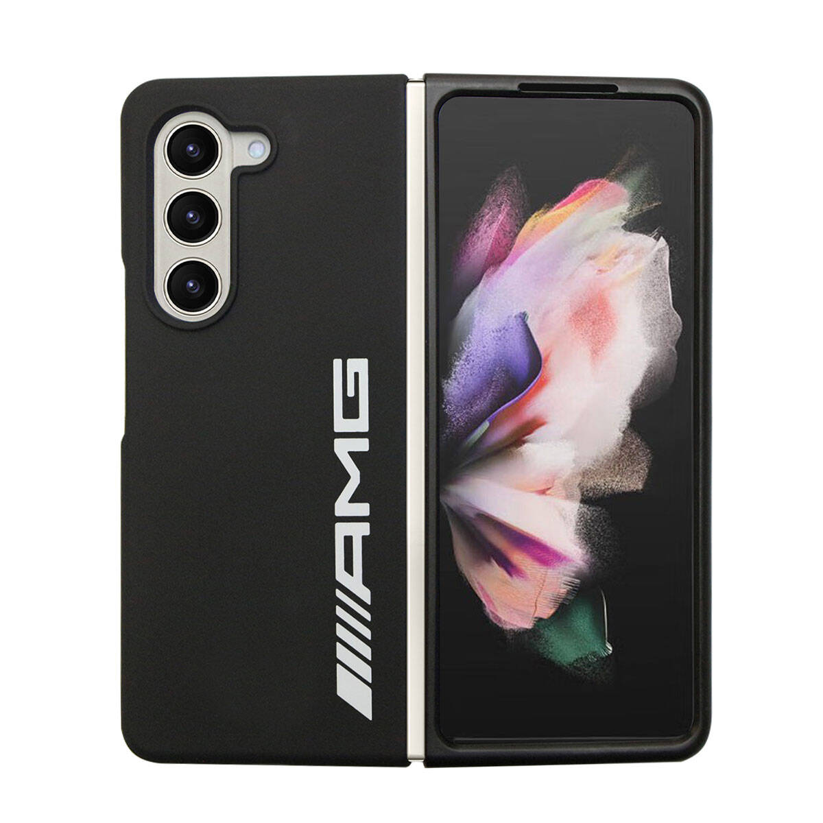 Galaxy Z Fold 5 Kılıf AMG M-safe Şarj Özellikli Büyük Logo Dizayn Orjinal Lisanslı Kapak