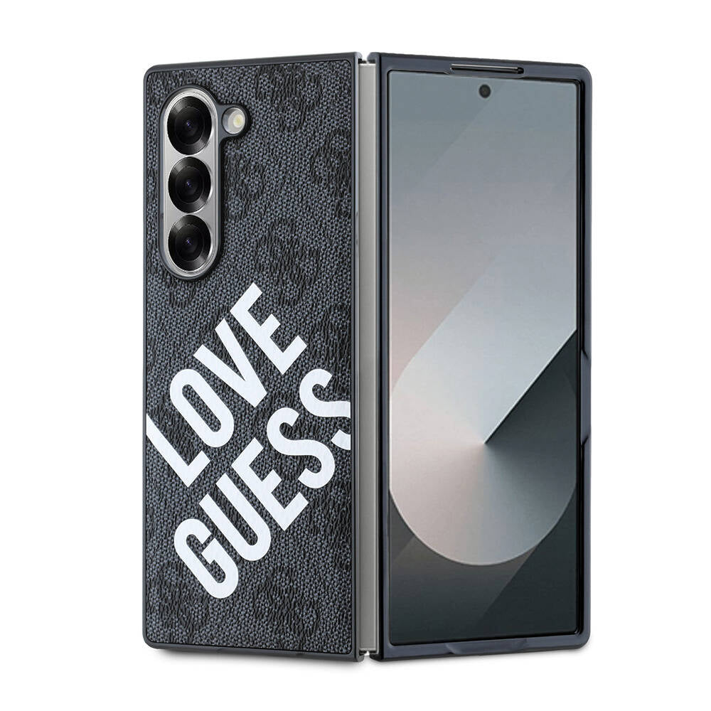 Galaxy Z Fold 6 Kılıf Guess Orjinal Lisanslı M-safe Şarj Özellikli Love Guess Printing Kapak