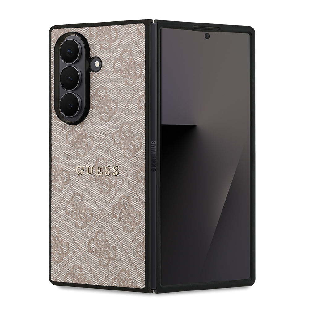 Galaxy Z Fold 7 Kılıf Guess Orjinal Lisanslı M-safe Şarj Özellikli 4G Desen Yazı Logolu Kapak