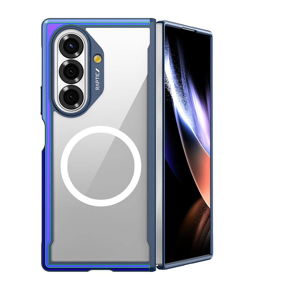 Galaxy Z Fold 7 Kılıf M-safe Şarj Özellikli Airbagli Raptic Shield Serisi Şeffaf Arka Yüzey Kapak