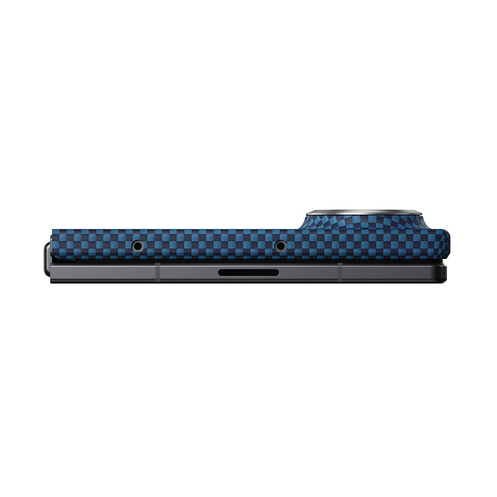 Galaxy Z Fold 8 Kılıf M-safe Şarj Özellikli Aramid Karbon Fiber Pitaka Tactile Woven Sunset-Moonrise Serisi Kapak