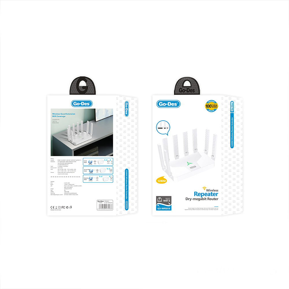 Go Des GD-WPS018 1200m 8 Antenli 5GHz WiFi Sinyal Güçlendirici Router