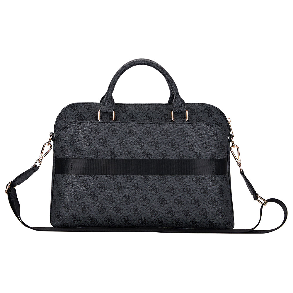 Guess Orjinal Lisanslı 4G Desenli Üçgen Logolu Omuz Askılı 15 inç Laptop Çantası