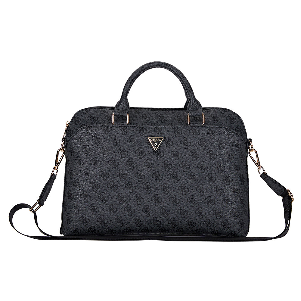 Guess Orjinal Lisanslı 4G Desenli Üçgen Logolu Omuz Askılı 15 inç Laptop Çantası