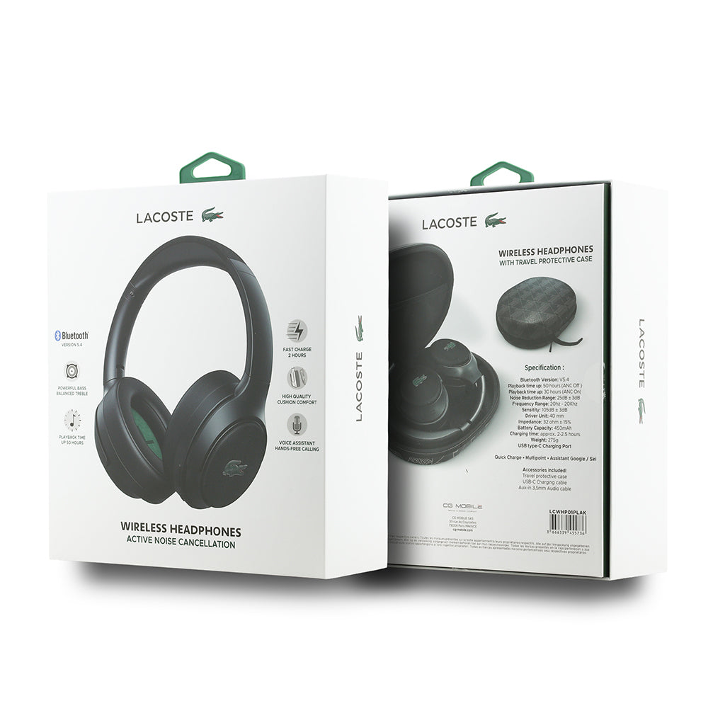 Lacoste Orjinal Lisanslı LH01 ANC Taşıma Çantalı Katlanabilir Kulak Üstü Bluetooth Kulaklık v5.4