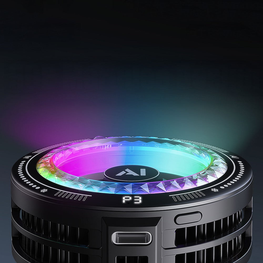 Lenyes LPC205 Akıllı Sıcaklık Kontrollü Adaptif AI Modlu RGB Işıklı Alüminyum Telefon Soğutucu Fan