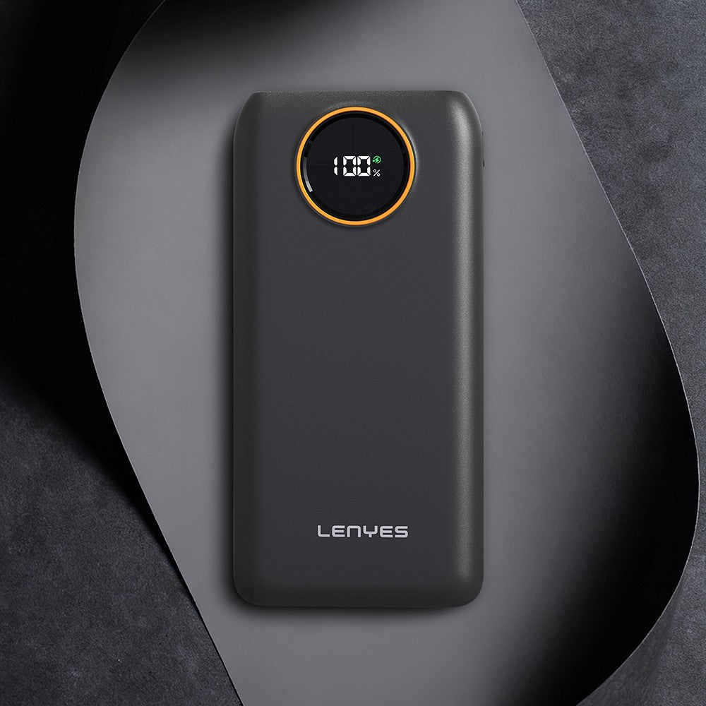 Lenyes P852L Dijital LED Göstergeli Type-C ve Lightning Kablolu Powerbank 22.5W 20000mAh