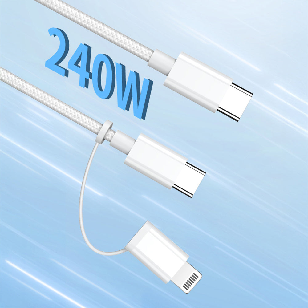 Micflip A22 2in1 PD Type-C to Type-C + Lightning MFI Sertifikalı Data ve Şarj Kablosu 240W 1M