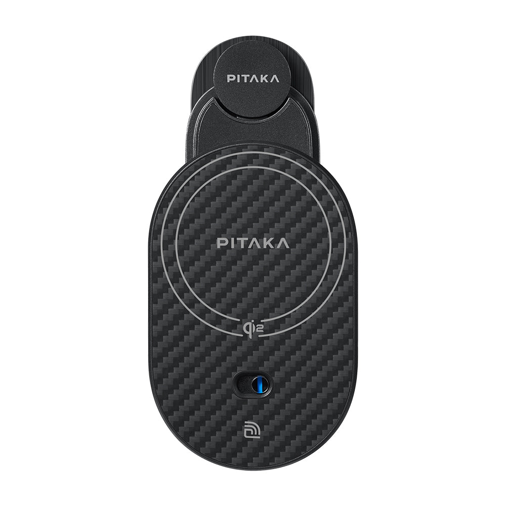 Pitaka MagEZ Pro 2 M-safe Şarj Özellikli Qi2 Aramid Fiber Araç Telefon Tutucu