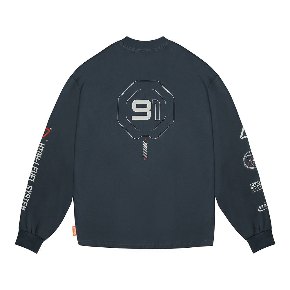 Skinarma Neptune Uzun Kollu Oversize Unisex Bisiklet Yaka Lacivert Sweatshirt