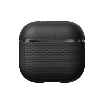 Apple Airpods 4 Kılıf 1500D Aramid Fiber Pitaka Ultra-Slim Classic Serisi Black-Grey Twill Kapak