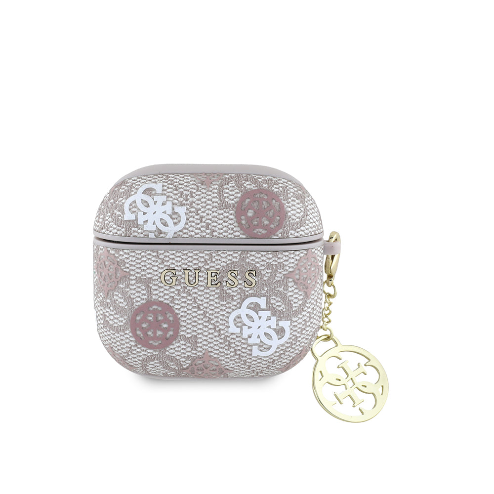 Apple Airpods 4 Kılıf Guess Orjinal Lisanslı 4G Desenli Yazı Logolu Peony Kapak