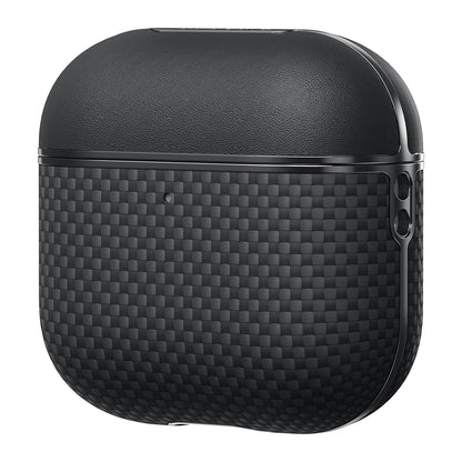 Apple Airpods Pro 2 Kılıf 1500D Aramid Fiber Pitaka Ultra-Slim Classic Serisi Black-Grey Twill Kapak
