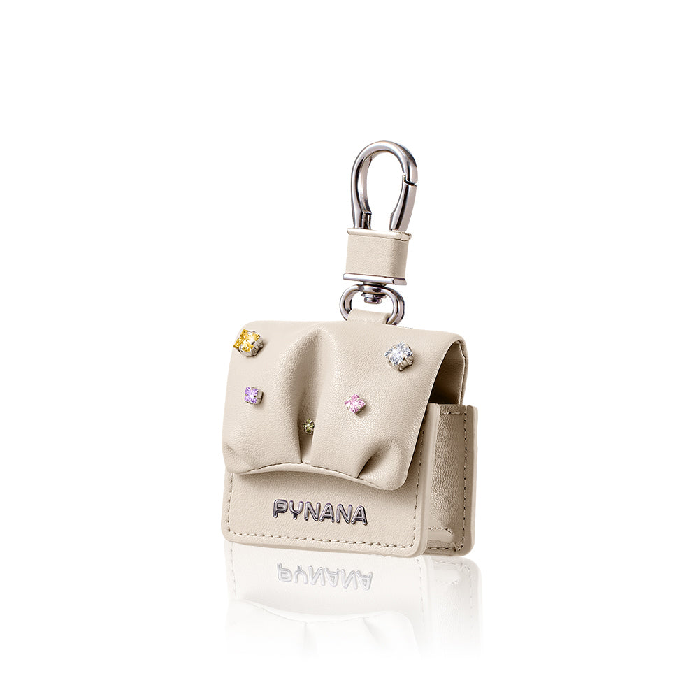 Apple Airpods Pro 2 Kılıf PU Deri Çanta Tasarımlı Taşlı Pynana Sugar Cube Serisi Kapak