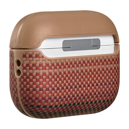 Apple Airpods Pro 3 Kılıf Aramid Fiber Pitaka Tactile Woven Sunset-Moonrise Serisi Kapak Kahverengi