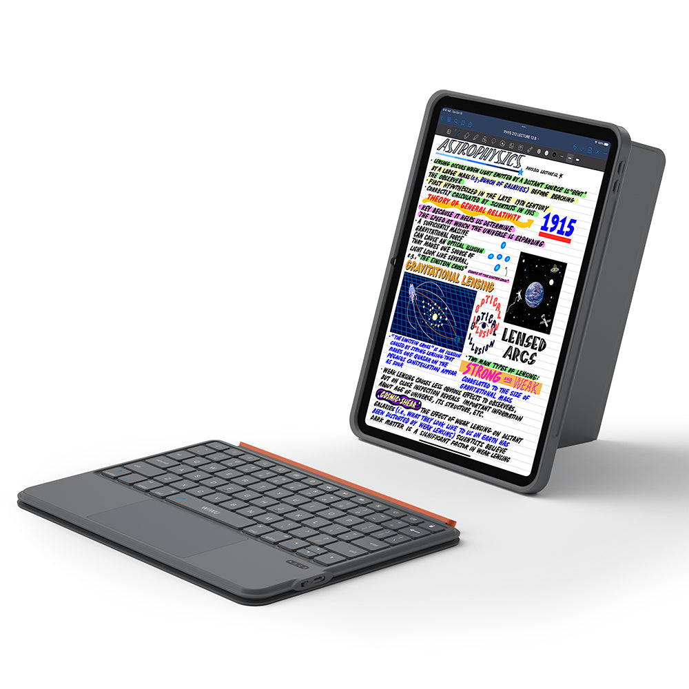Apple iPad 10.9 2022 (10.Nesil) Wiwu MK-005 Combo 3in1 Kalem Bölmeli Klavyeli Standlı Kılıf