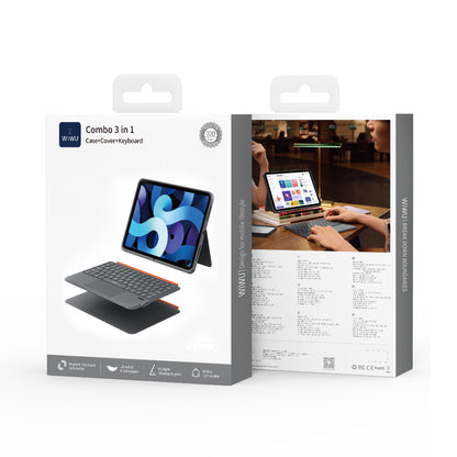 Apple iPad Air 11 2024 Wiwu MK-005 Combo 3in1 Kalem Bölmeli Klavyeli Standlı Kılıf