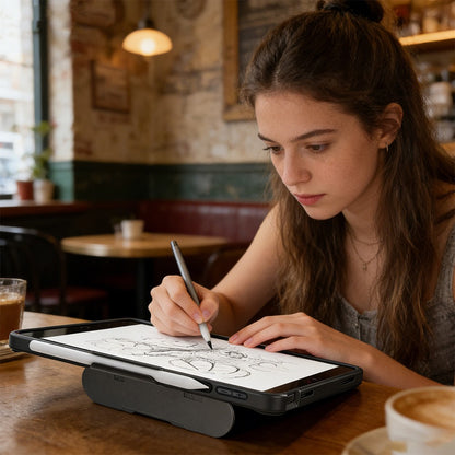Apple iPad Pro 11 2020 (2.Nesil) Mutural AlloyKick Serisi Kalem Bölmeli Alüminyum Standlı Tablet Kılıfı