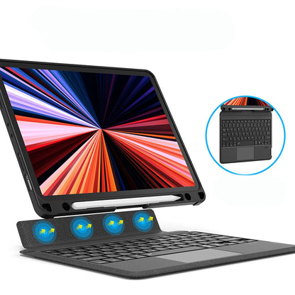Apple iPad Pro 12.9 2020 (4.Nesil) Wiwu MagTouch Serisi Gizli Kalem Bölmeli Klavyeli Kılıf