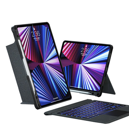 Apple iPad Pro 12.9 2021 (5.Nesil) Wiwu MagTouch Serisi Gizli Kalem Bölmeli Klavyeli Kılıf