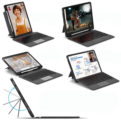 Apple iPad Pro 12.9 2021 (5.Nesil) Wiwu MagTouch Serisi Gizli Kalem Bölmeli Klavyeli Kılıf