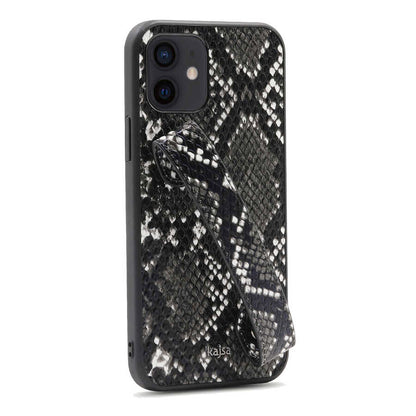 Apple iPhone 12 Kılıf Kajsa Glamorous Serisi Snake Handstrap Kapak