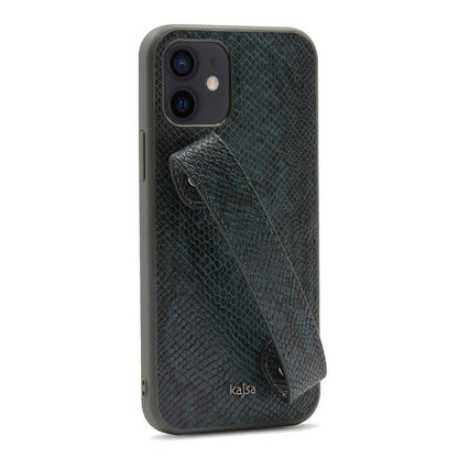 Apple iPhone 12 Kılıf Kajsa Glamorous Serisi Snake Handstrap Kapak