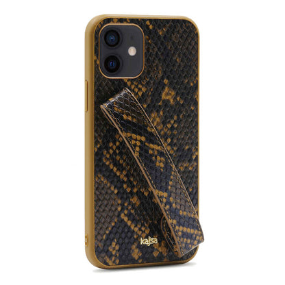 Apple iPhone 12 Kılıf Kajsa Glamorous Serisi Snake Handstrap Kapak