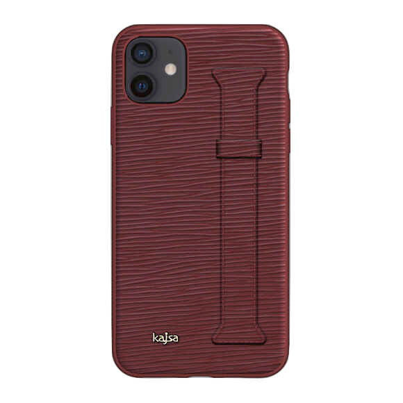 Apple iPhone 12 Kılıf Kajsa Wave Pattern Handstrap Kapak