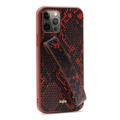 Apple iPhone 12 Pro Max Kılıf Kajsa Glamorous Serisi Snake Handstrap Kapak