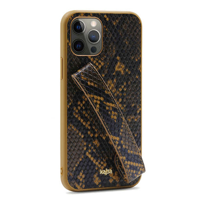 Apple iPhone 12 Pro Max Kılıf Kajsa Glamorous Serisi Snake Handstrap Kapak