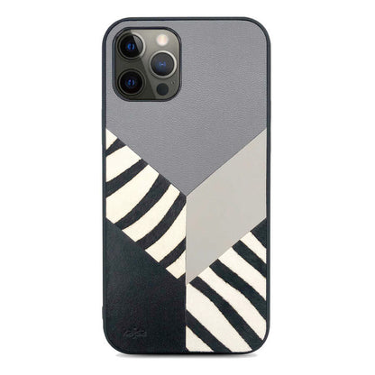Apple iPhone 12 Pro Max Kılıf Kajsa Glamorous Serisi Zebra Combo Kapak