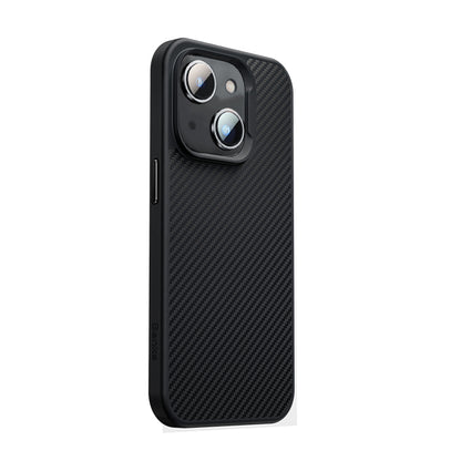 Apple iPhone 13 Kılıf Karbon Fiber M-safe Şarj Özellikli Benks 600D Hybrid Kevlar Kapak