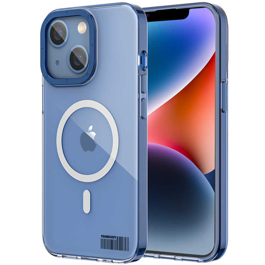 Apple iPhone 13 Kılıf M-safe Şarj Özellikli Youngkit Coloured Glaze Serisi Kapak