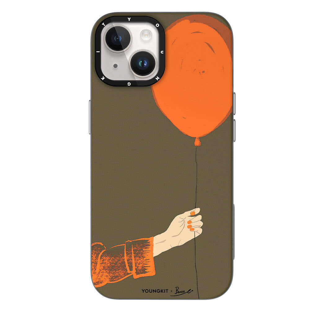 Apple iPhone 13 Kılıf M-safe Şarj Özellikli Youngkit Orange Serisi Flying Balloon Kapak