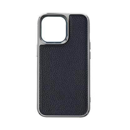 Apple iPhone 13 Mini Kılıf Wiwu Genuine Leather Silver Calfskin Orjinal Deri Kapak