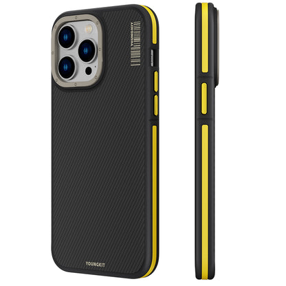 Apple iPhone 13 Pro Max Kılıf M-safe Şarj Özellikli YoungKit 600D Kevlar Kapak
